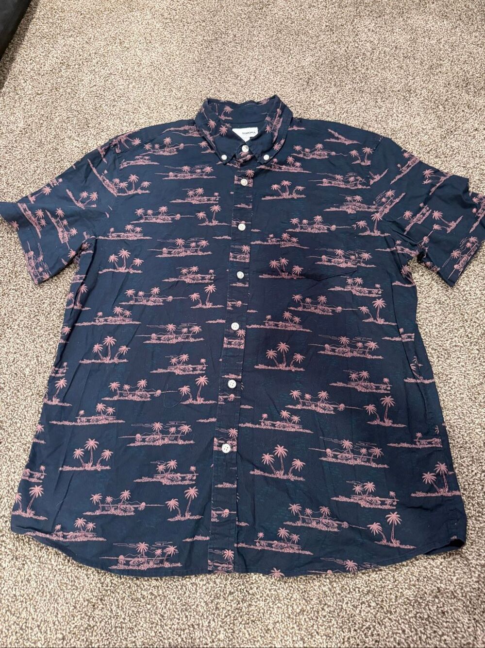 Sonoma Men's Hawaiian Print Short Sleeve Shirt